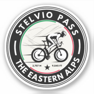passo dello stelvio - stelvio pass italian Cycling Aufkleber