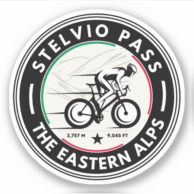 passo dello stelvio - stelvio pass italian Cycling Aufkleber (Vorderseite)