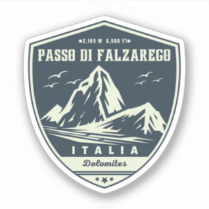 Passo di Falzarego-italienischer Bergpass Dolomit Aufkleber