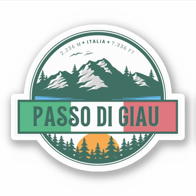 passo di giau - giau pass italiana aufkleber (Vorderseite)