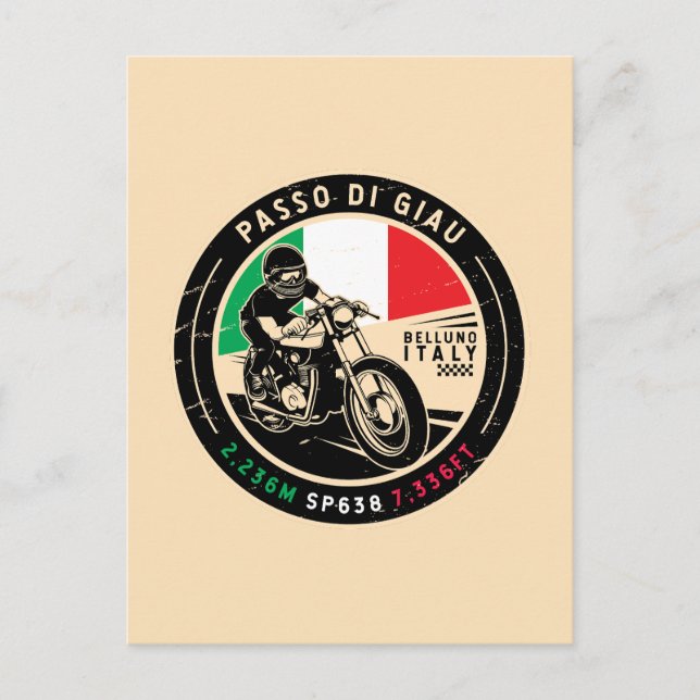 Passo di Giau Italien | Giau Pass | Motorrad Postkarte (Vorderseite)