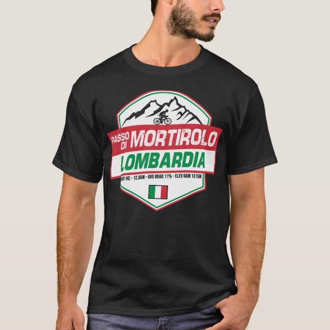 Passo di Mortirolo Radfahren Italien T-Shirt (Vorderseite)
