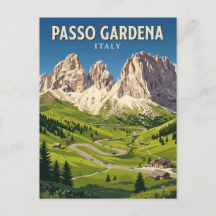 Passo Gardena Italien Postkarte