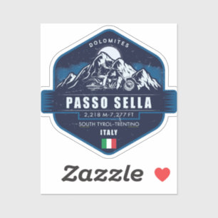 Passo Sella Dolomiten Motorrad-Abenteuer-Abzeichen Aufkleber