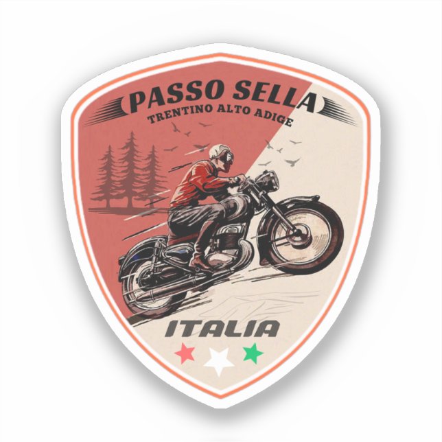 Passo Sella italiana Aufkleber (Vorderseite)