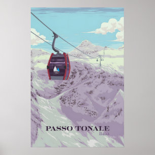 Passo Tonale Italien Skigebiet Reiseplakat Poster