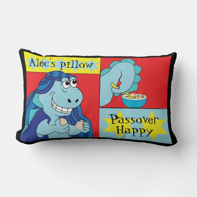 Passover 13/21" Lumbar Pillow Dinosaurier Happy Lendenkissen (Vorderseite)