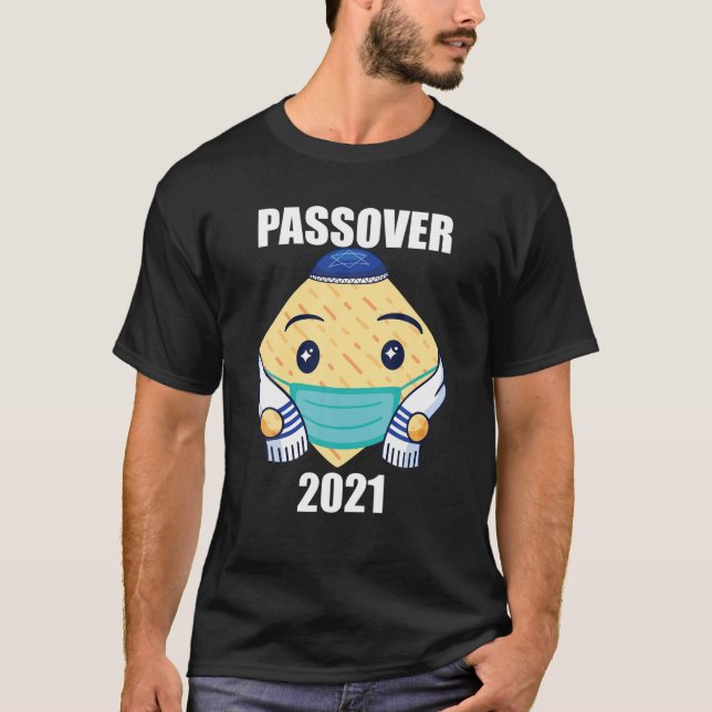 Passover 2021 Matzo mit Gesichtsmaske für Pessach T-Shirt (Vorderseite)