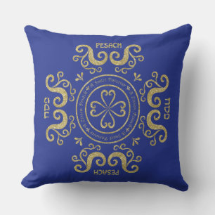 Passover 20/20" Pillow "Elegant Blue/Gold" Kissen