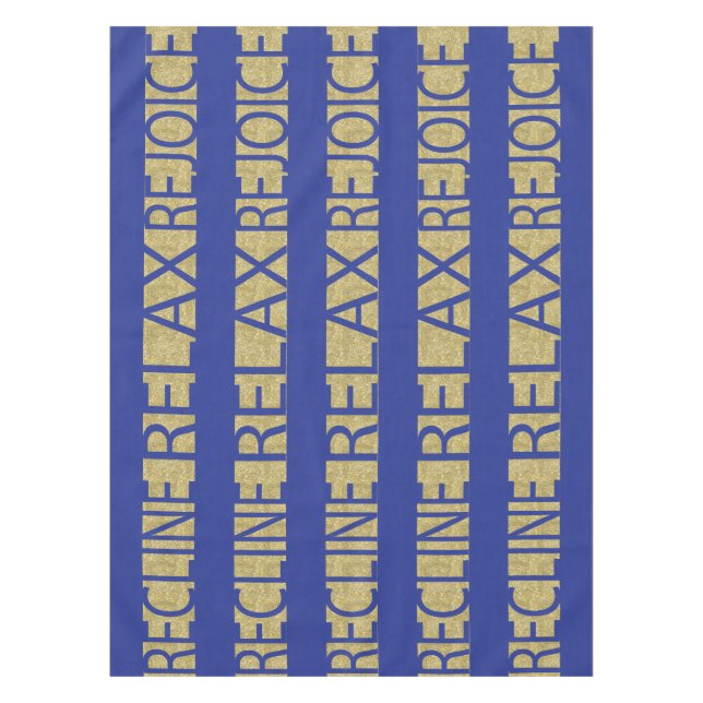 Passover 52/70" Tabletecloth "RRR Blue/Gold" Tischdecke (Vorderseite)