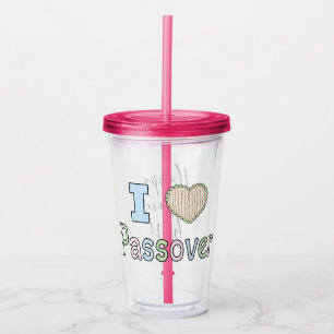 Passover Acrylic Tumbler 16 oz I Liebe Pessach Acryltrinkbecher