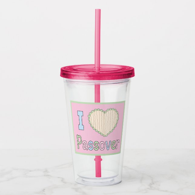 Passover Acrylic Tumbler 16 oz I Liebe Pessach Acryltrinkbecher (Vorderseite)