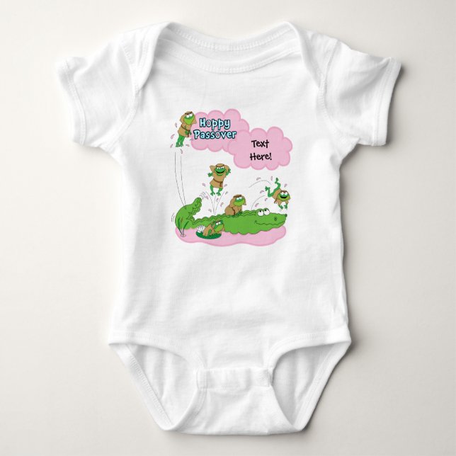 Passover Baby Bodysuit "Hoppy Passover" Baby Strampler (Vorderseite)