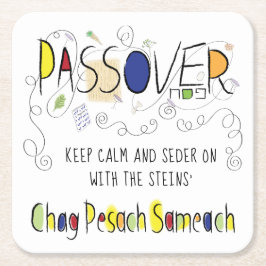 Passover Chag Pesach Sameach Square Paper Unterset Rechteckiger Pappuntersetzer