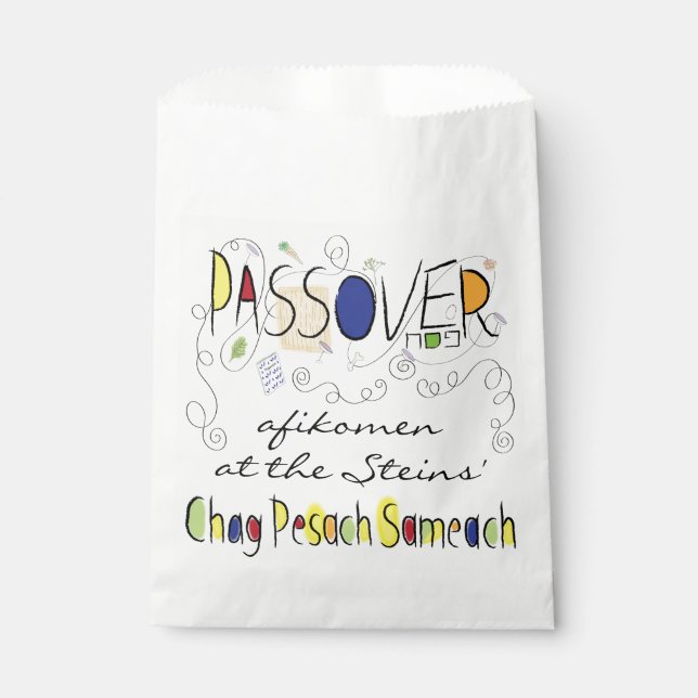 Passover "Chag Sameach" Goodie Favor Bag Geschenktütchen (Vorderseite)