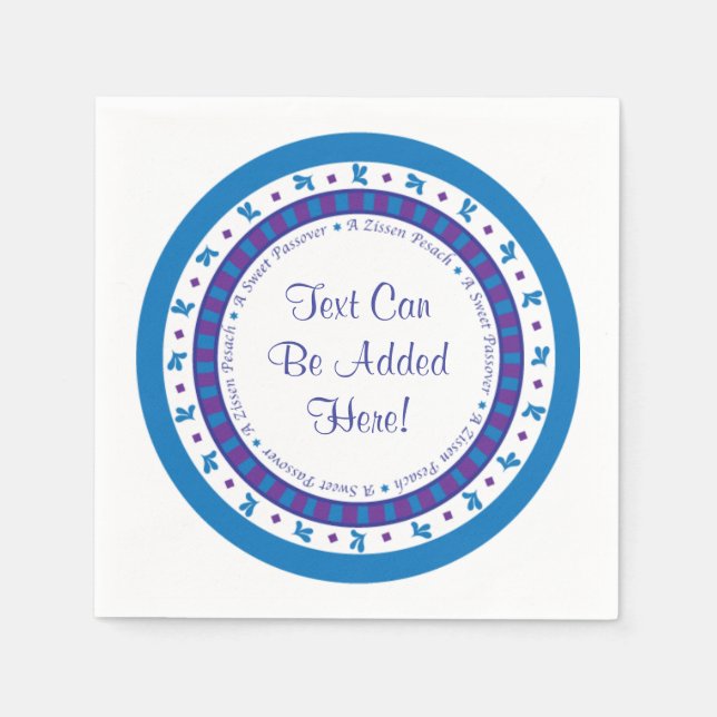 Passover Cocktail Napkins Lila/Blue Star Muster Serviette (Vorderseite)