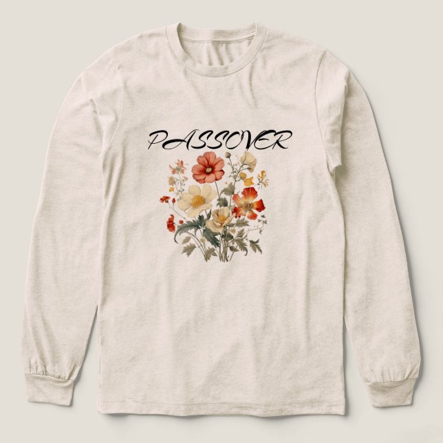 " Passover Floral" T-Shirt Tri-Blend Shirt (Design Vorderseite)