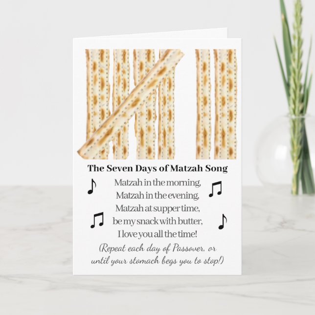 Passover Funny 7 Tage Pessach Karte (Vorderseite)