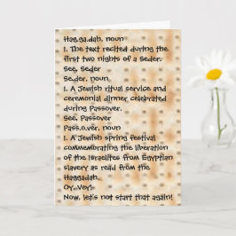 Passover Funny definieren Haggadah Matzah Karte