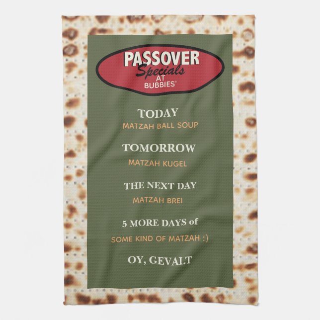 Passover Funny Menu Küchentuch (Vertikal)