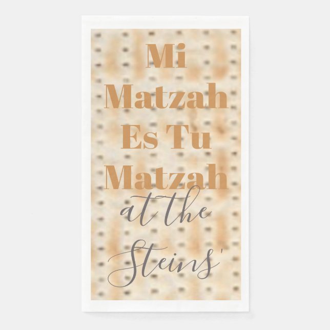 Passover Gasttuch Napkins Mi Matzah Serviette (Vorderseite)