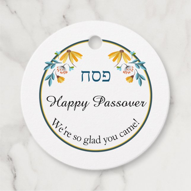 Passover Gift Tags Frühlingsblumen Geschenkanhänger (Vorderseite)
