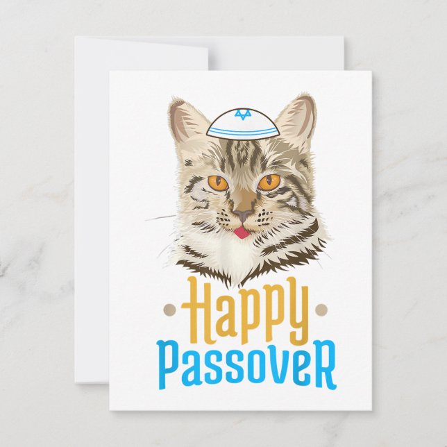 Passover Happy Passover Cat Funny Seder Jewish Einladung (Vorderseite)