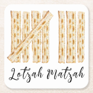 Passover Lotzah Matzah 8 Tage Rechteckiger Pappuntersetzer