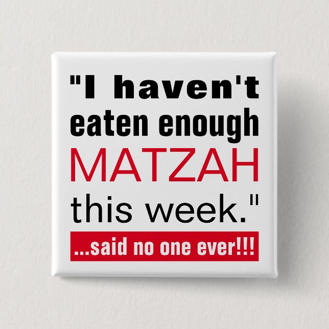 Passover Matzah Funny Button (Vorderseite)