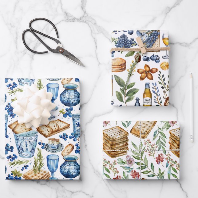 Passover Matzah Geschenkpapier Set (Vorderseite)