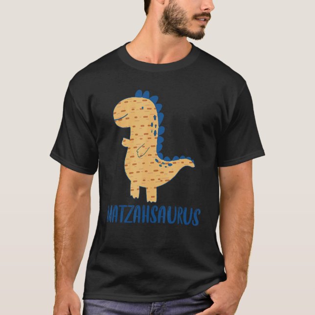 Passover Matzahsaurus Dinosaur Matzo Seder Juden T-Shirt (Vorderseite)