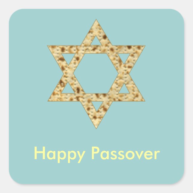 Passover Matzoh Stern von David Judaism Quadratischer Aufkleber (Vorderseite)