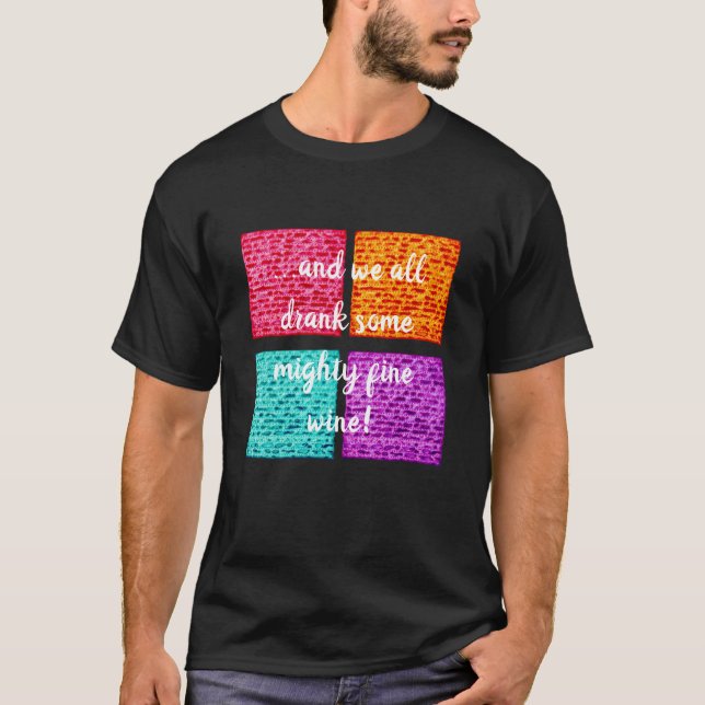 Passover Men Dunkler T - Shirt Mighty Fine Wine (Vorderseite)