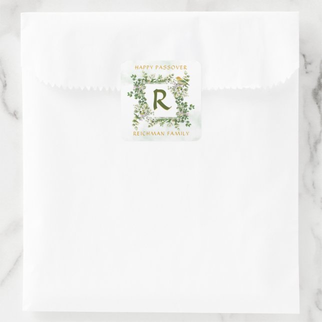 Passover Monogram Sever Floral Sticker (Tasche)
