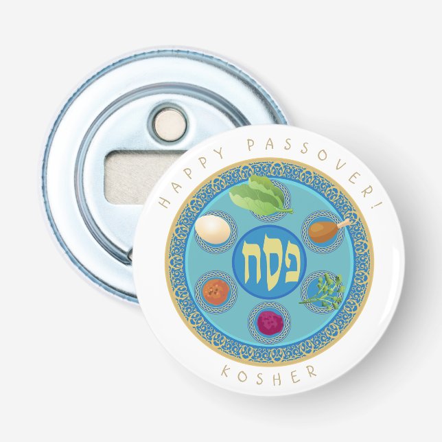 Passover Plate Kosher Pesach Flaschenöffner (Vorderseite)