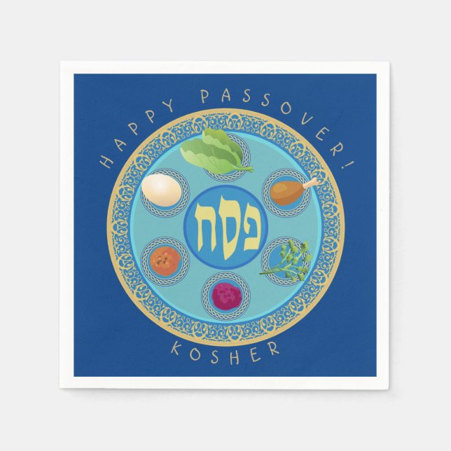 Passover Plate Kosher Pesach Serviette (Vorderseite)