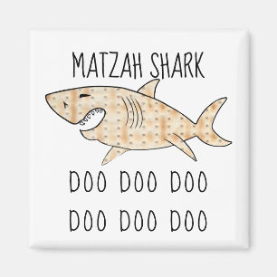 Passover Square Magnet "Matzah Shark Doo Doo Doo D