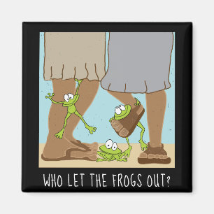 Passover Square Magnet Wer die Frösche aus dem Fu