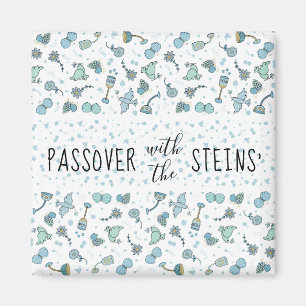 Passover Square Magnet Whimsical Seeking Time