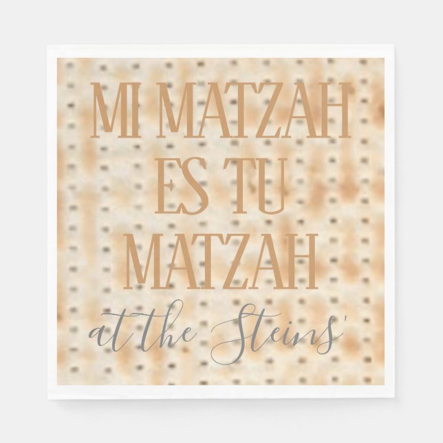Passover Standard Napkins Mi Matzah Pattern Serviette (Vorderseite)