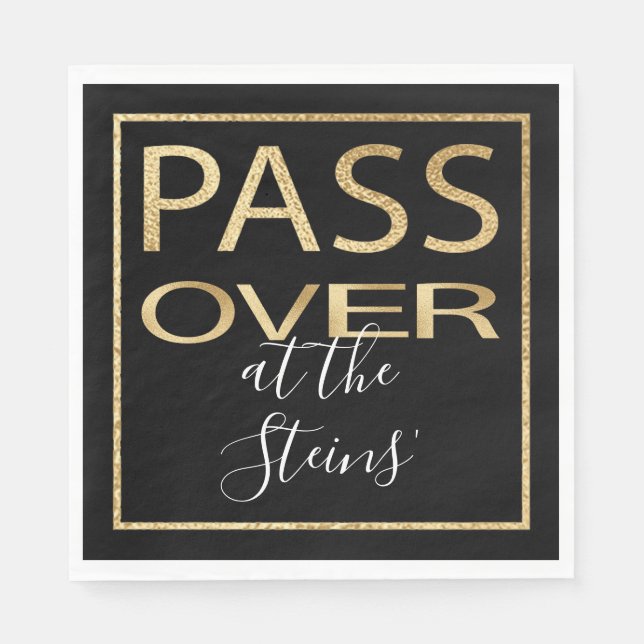 Passover Standard Napkins Pessach Gold Muster Serviette (Vorderseite)