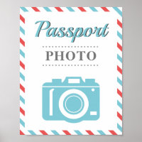 Passport Foto Stand Airline Reisen Party Blue Red