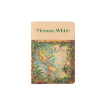 Passport Holder-Personalized Vintage Atlas 