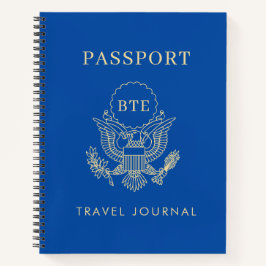 Passport Monogram Custom Travel Journal Notebook Notizbuch