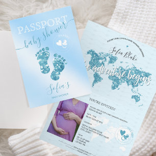 Passport Reiseboy Baby Shower Adventure beginnt Einladung