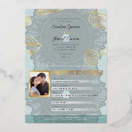 Passport Wedding Foil Invitation Folieneinladung