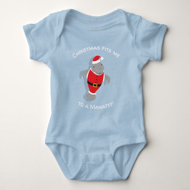 Passt mich zu einem Manatee Funny Christmas Novelt Baby Strampler (Vorderseite)