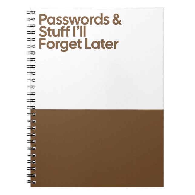 Passwords Funny Memory Notebook Notizblock (Vorderseite)