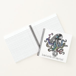 Passwort-Halter, farbiger Strichdoodle-Oktopus Notizbuch