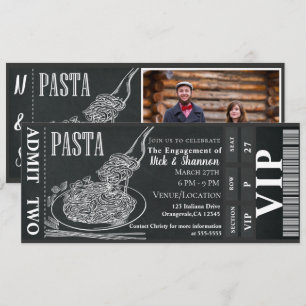 Pasta-Abend-Kreide-Verlobungsdinner-Foto-Ticket Einladung
